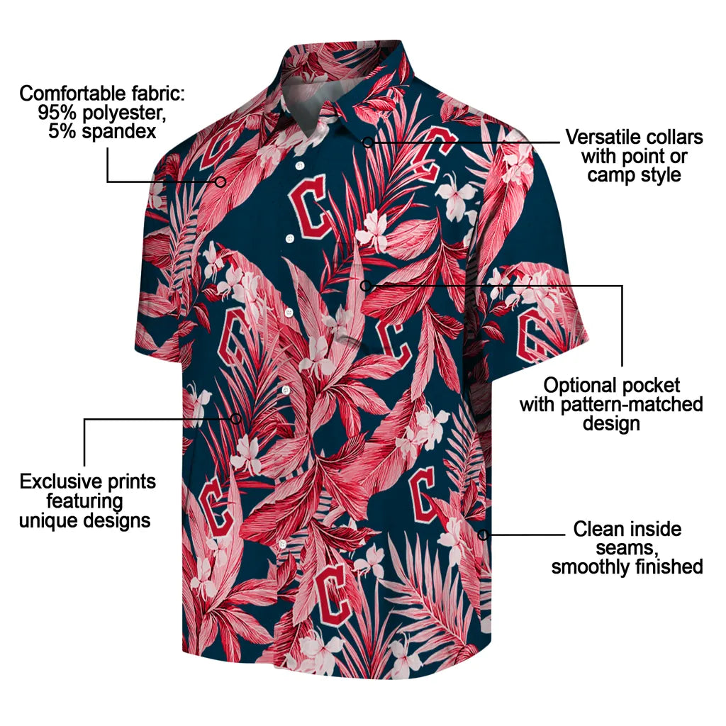 Cleveland Guardians Hawaiian Shirt - Palm Leaves | Moonbestprint