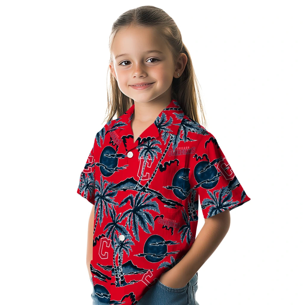 Cleveland Guardians Hawaiian Shirt - Palm Sunset | Moonbestprint