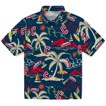 Cleveland Guardians Hawaiian Shirt - Palm Tree Island | Moonbestprint