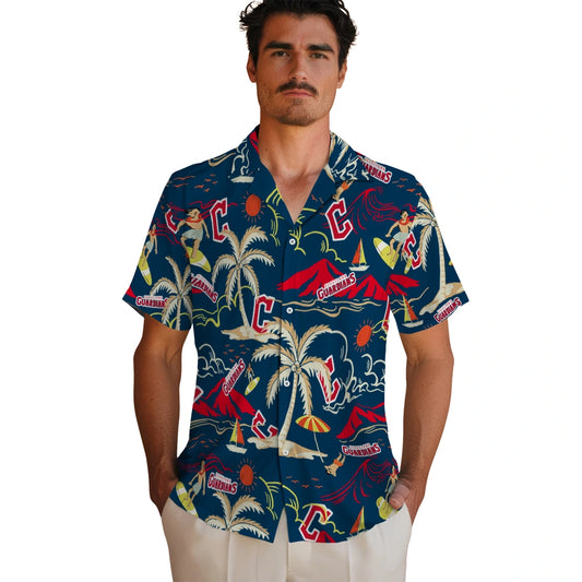 Cleveland Guardians Hawaiian Shirt - Palm Tree Island | Moonbestprint