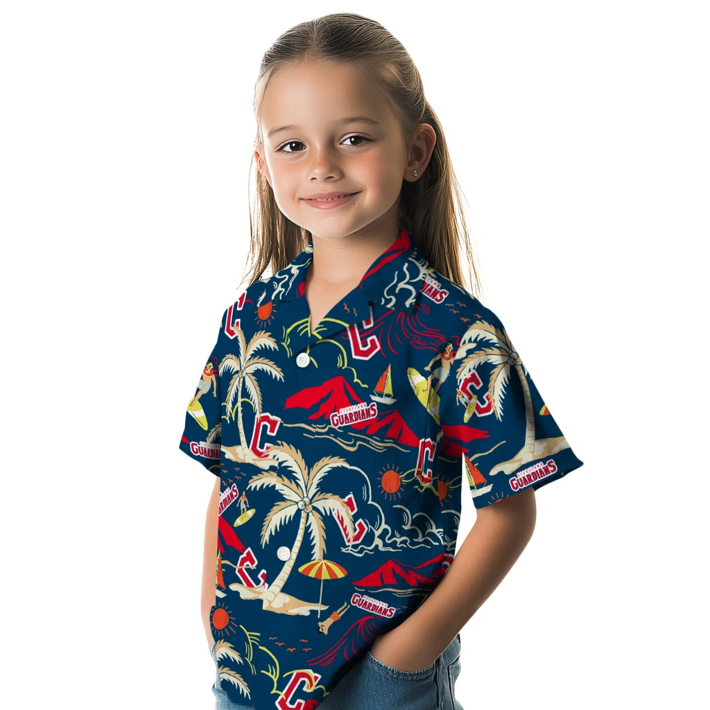 Cleveland Guardians Hawaiian Shirt - Palm Tree Island | Moonbestprint