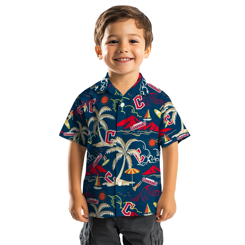 Cleveland Guardians Hawaiian Shirt - Palm Tree Island | Moonbestprint