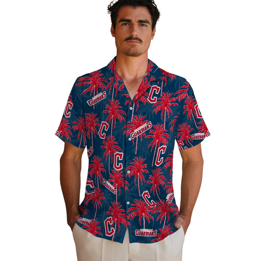 Cleveland Guardians Hawaiian Shirt - Palm Tree Motif | Moonbestprint