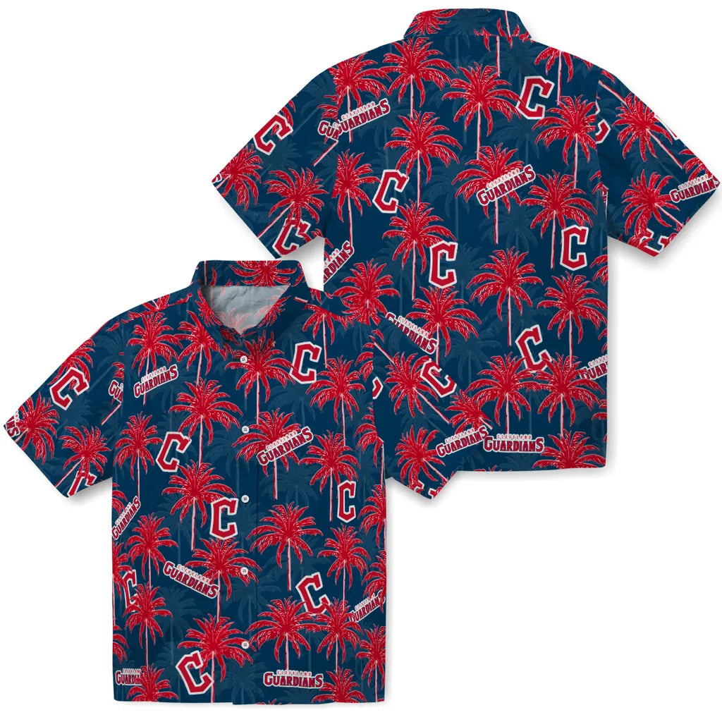 Cleveland Guardians Hawaiian Shirt - Palm Tree Motif | Moonbestprint