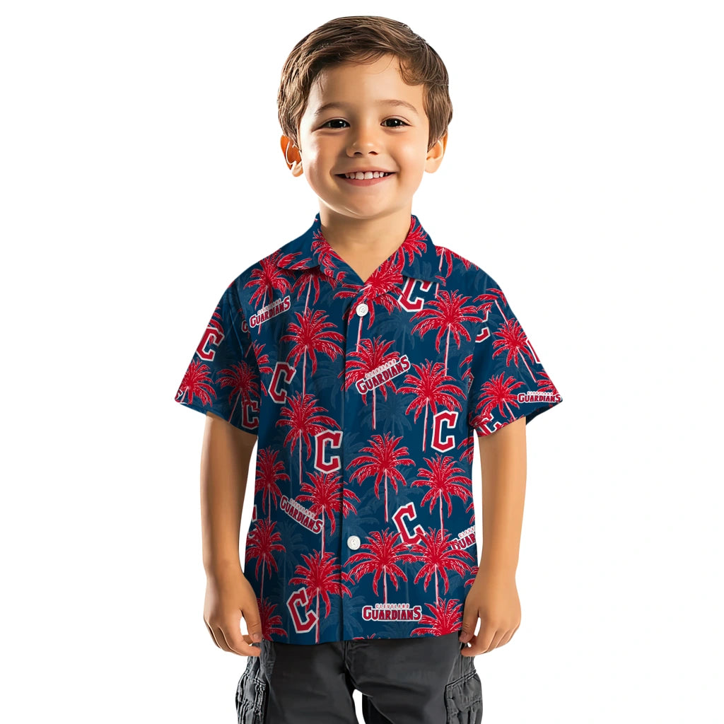 Cleveland Guardians Hawaiian Shirt - Palm Tree Motif | Moonbestprint