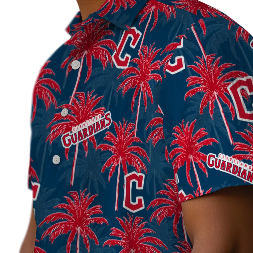 Cleveland Guardians Hawaiian Shirt - Palm Tree Motif | Moonbestprint