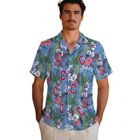 Cleveland Guardians Hawaiian Shirt - Pineapple Bouquet | Moonbestprint
