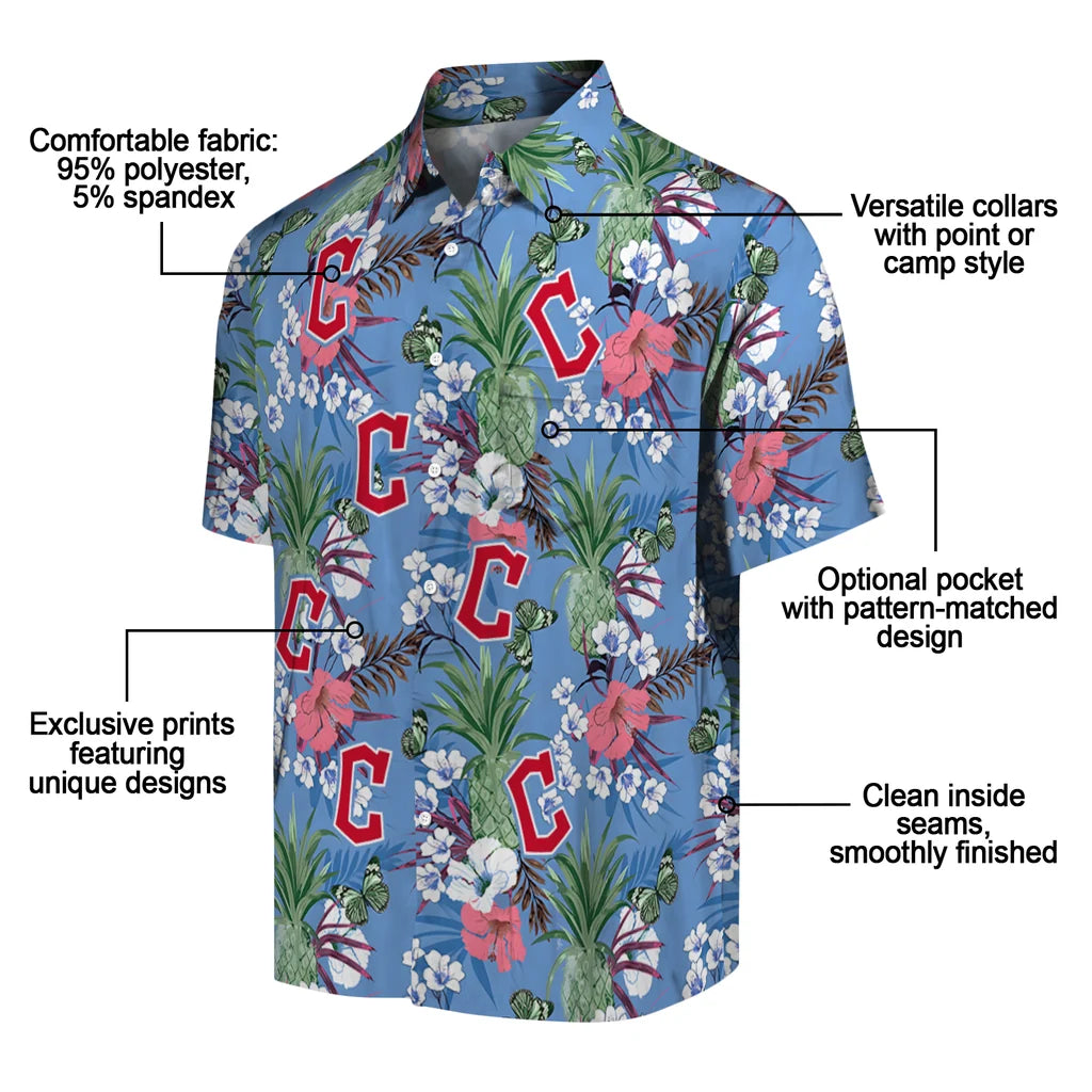 Cleveland Guardians Hawaiian Shirt - Pineapple Bouquet | Moonbestprint