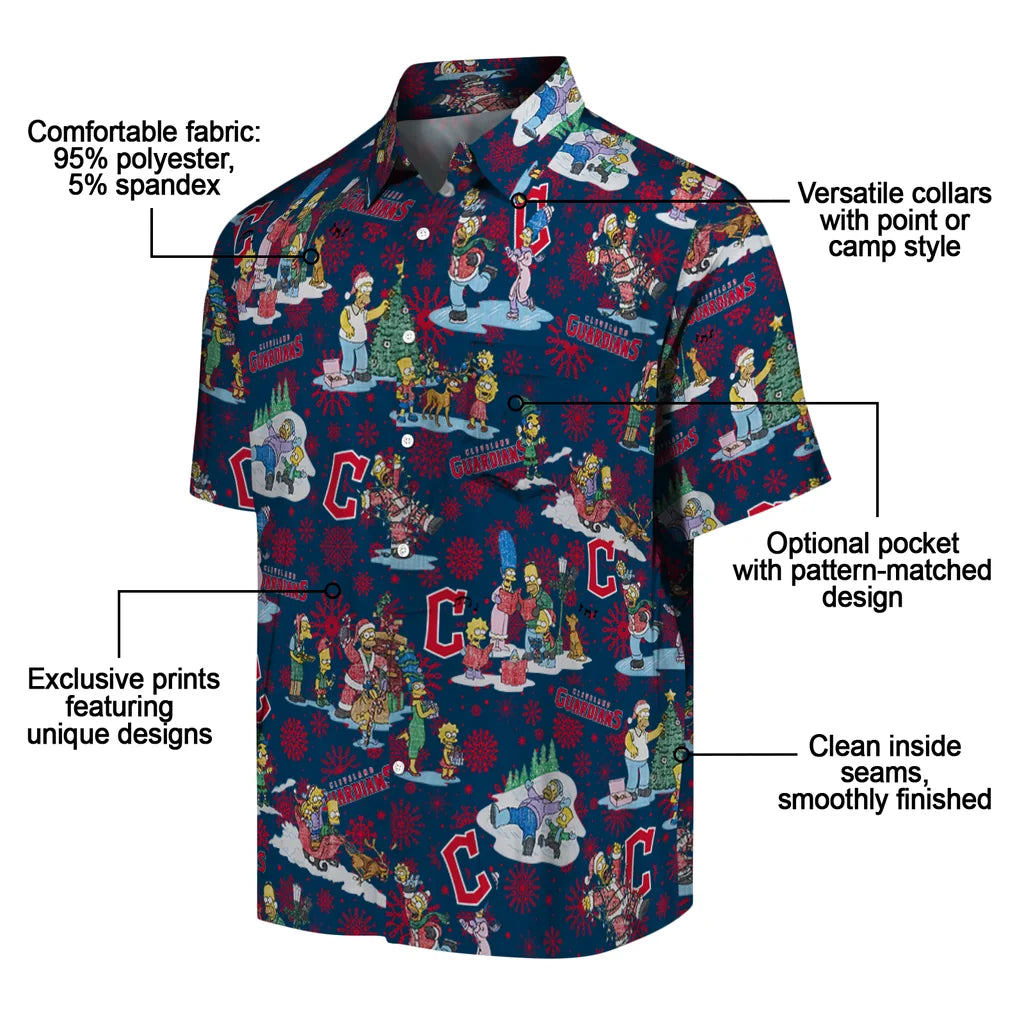 Cleveland Guardians Hawaiian Shirt - Simpsons Christmas | Moonbestprint