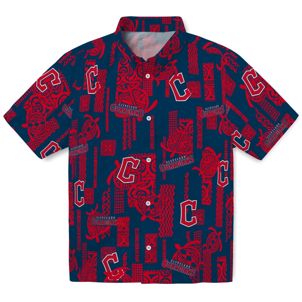 Cleveland Guardians Hawaiian Shirt - Turtle Lines | Moonbestprint