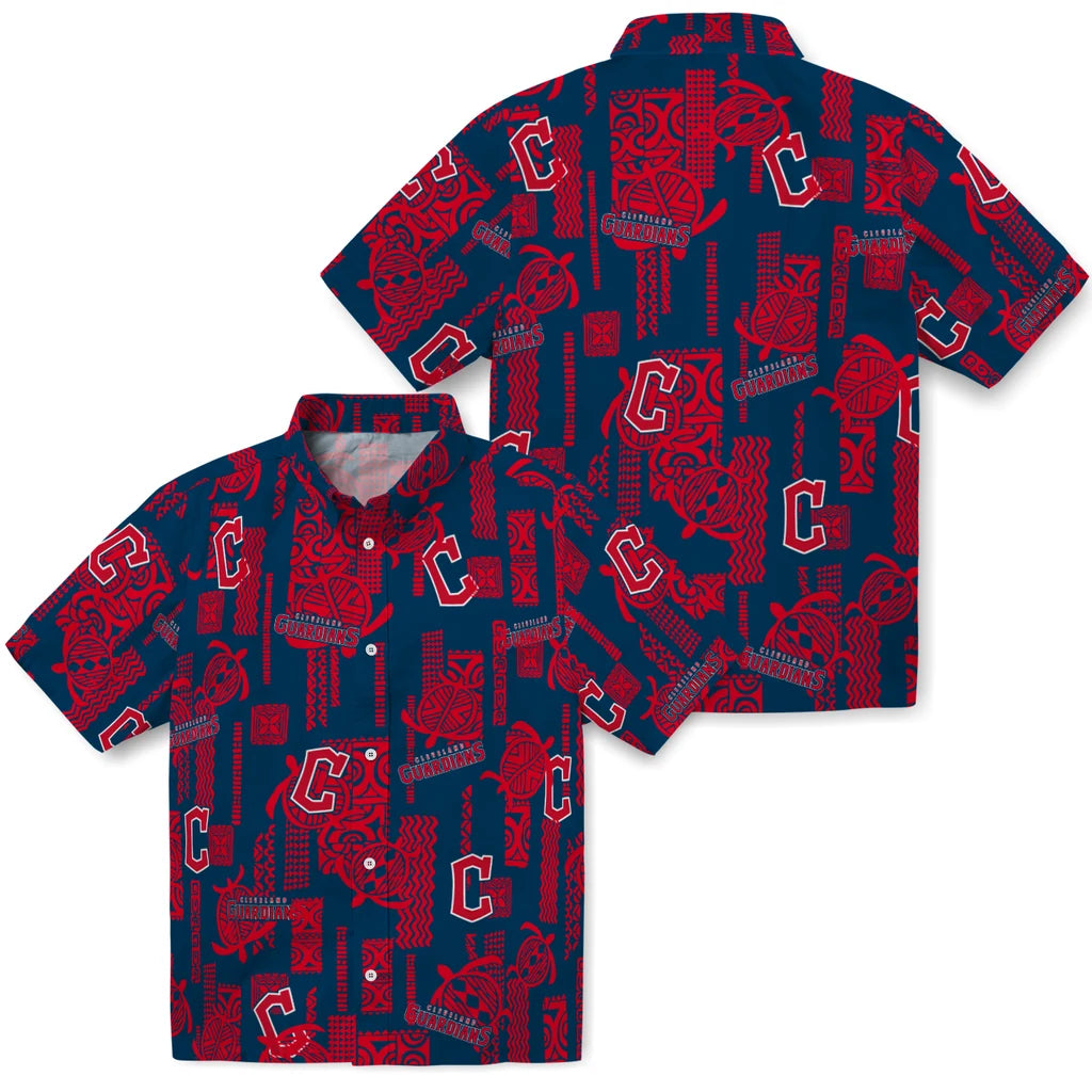 Cleveland Guardians Hawaiian Shirt - Turtle Lines | Moonbestprint