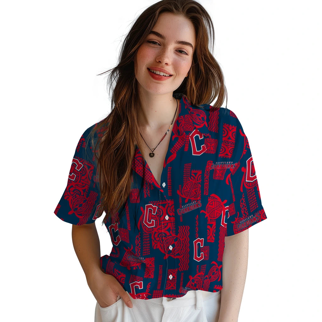 Cleveland Guardians Hawaiian Shirt - Turtle Lines | Moonbestprint