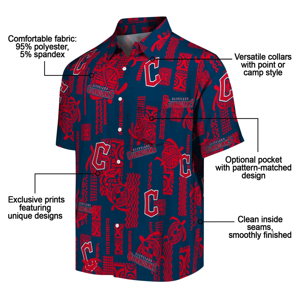 Cleveland Guardians Hawaiian Shirt - Turtle Lines | Moonbestprint