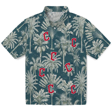 Cleveland Guardians Hawaiian Shirt - Vintage Palm Tree | Moonbestprint