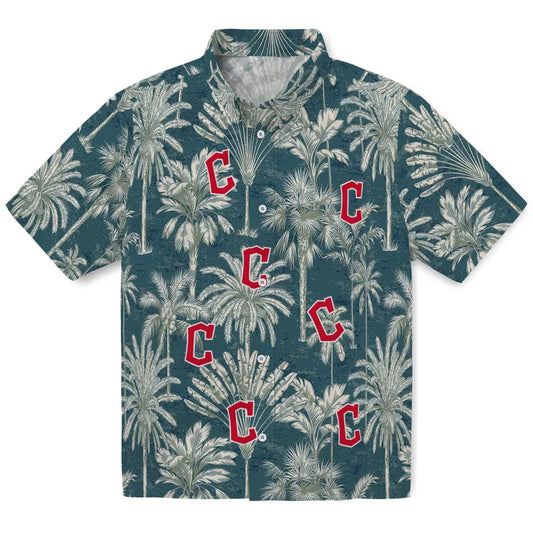 Cleveland Guardians Hawaiian Shirt - Vintage Palm Tree | Moonbestprint