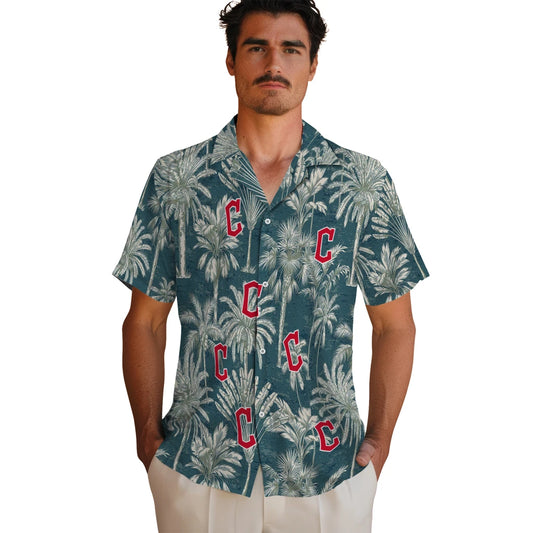 Cleveland Guardians Hawaiian Shirt - Vintage Palm Tree | Moonbestprint