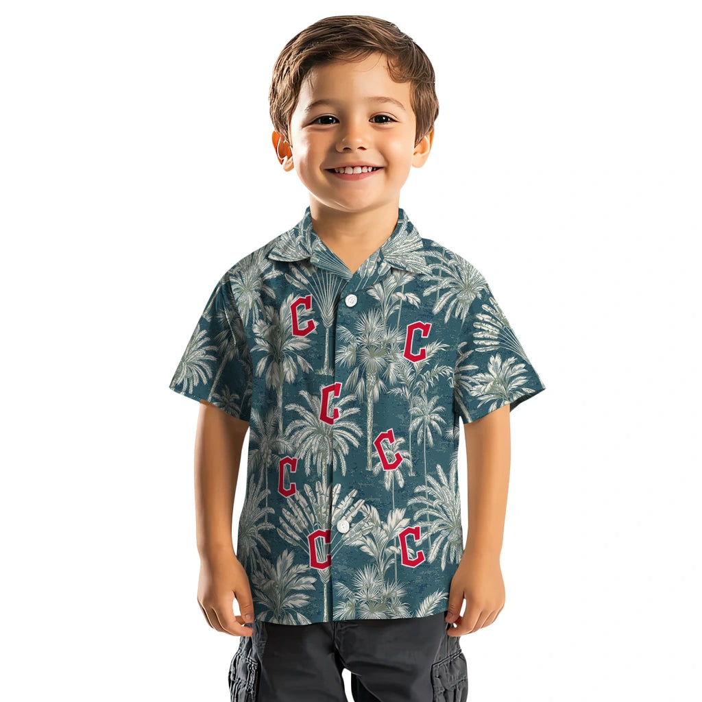 Cleveland Guardians Hawaiian Shirt - Vintage Palm Tree | Moonbestprint
