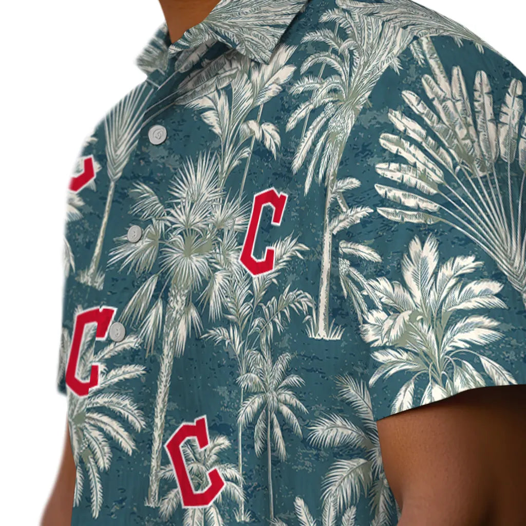 Cleveland Guardians Hawaiian Shirt - Vintage Palm Tree | Moonbestprint