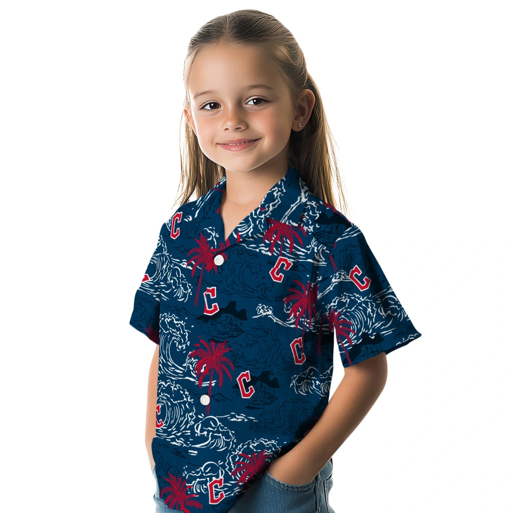 Cleveland Guardians Hawaiian Shirt - Wave Palm | Moonbestprint