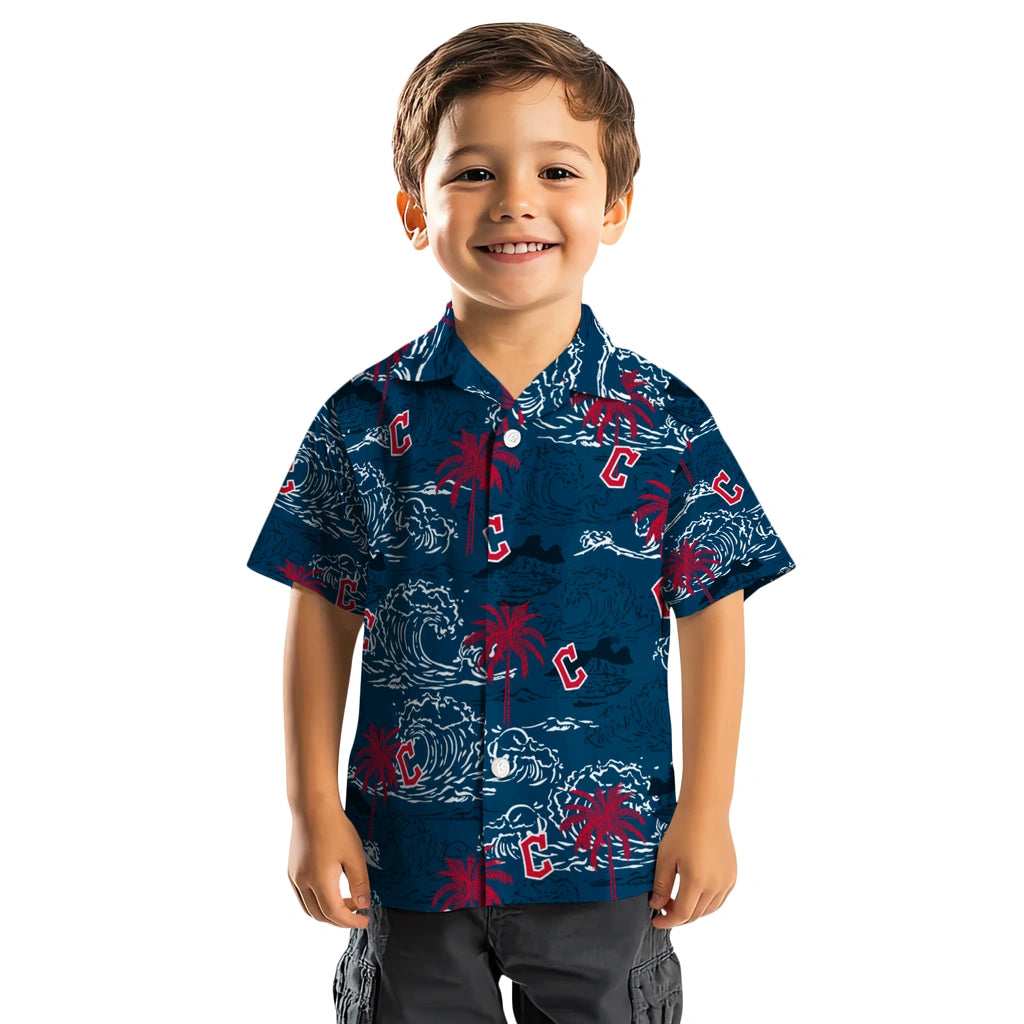 Cleveland Guardians Hawaiian Shirt - Wave Palm | Moonbestprint