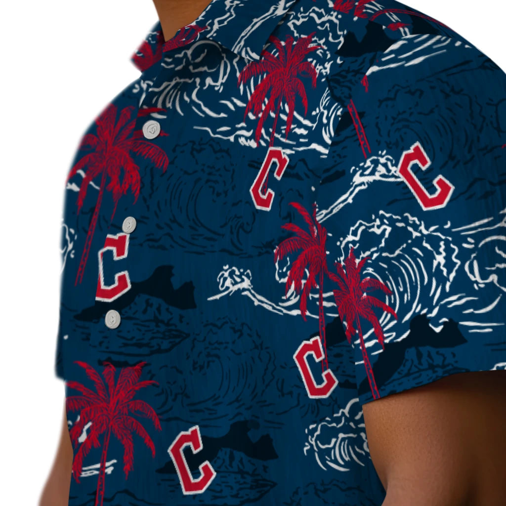 Cleveland Guardians Hawaiian Shirt - Wave Palm | Moonbestprint