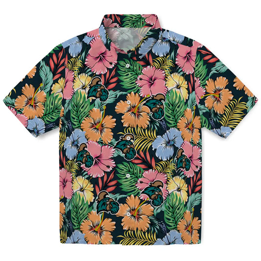 Coastal Carolina Chanticleers Hawaiian Shirt - Brilliant Hibiscus Garden | Moonbestprint