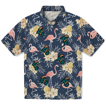 Coastal Carolina Chanticleers Hawaiian Shirt - Flamingo Hibiscus | Moonbestprint