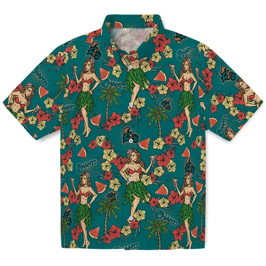 Coastal Carolina Chanticleers Hawaiian Shirt - Hawaiian Girls Design | Moonbestprint