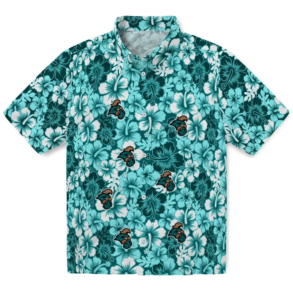 Coastal Carolina Chanticleers Hawaiian Shirt - Hibiscus Blooms | Moonbestprint