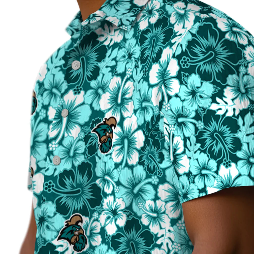 Coastal Carolina Chanticleers Hawaiian Shirt - Hibiscus Blooms | Moonbestprint