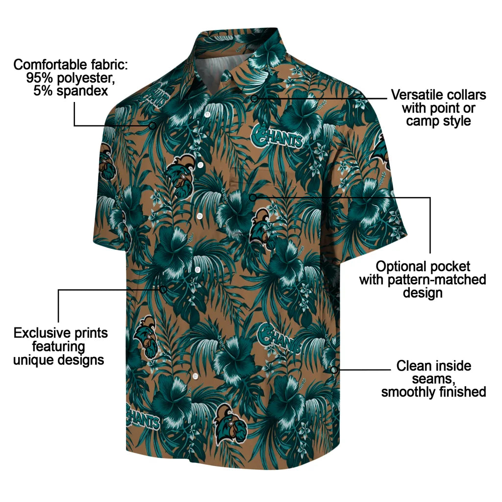 Coastal Carolina Chanticleers Hawaiian Shirt - Hibiscus Exotic | Moonbestprint