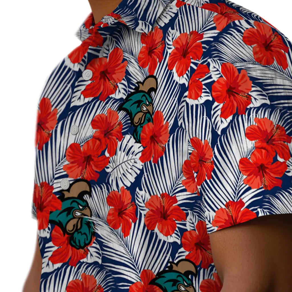 Coastal Carolina Chanticleers Hawaiian Shirt - Hibiscus Fiesta | Moonbestprint
