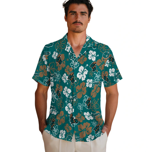 Coastal Carolina Chanticleers Hawaiian Shirt - Hibiscus Flower Design | Moonbestprint