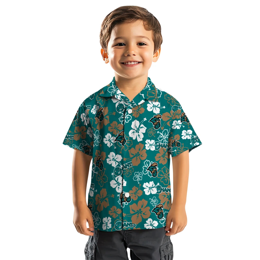 Coastal Carolina Chanticleers Hawaiian Shirt - Hibiscus Flower Design | Moonbestprint