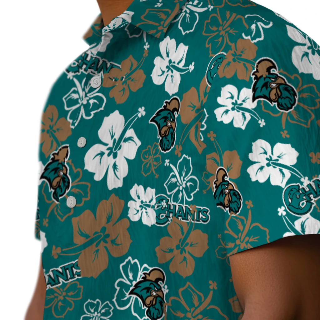 Coastal Carolina Chanticleers Hawaiian Shirt - Hibiscus Flower Design | Moonbestprint