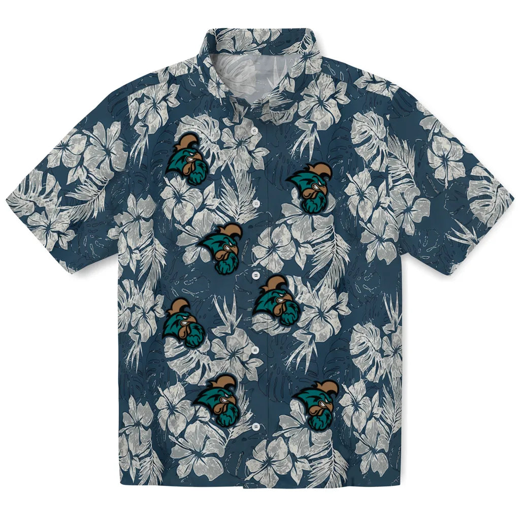 Coastal Carolina Chanticleers Hawaiian Shirt - Hibiscus Flowers | Moonbestprint