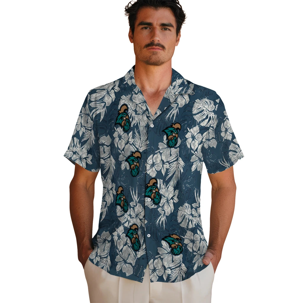 Coastal Carolina Chanticleers Hawaiian Shirt - Hibiscus Flowers | Moonbestprint