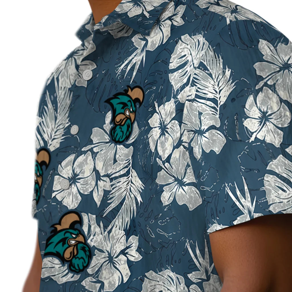 Coastal Carolina Chanticleers Hawaiian Shirt - Hibiscus Flowers | Moonbestprint