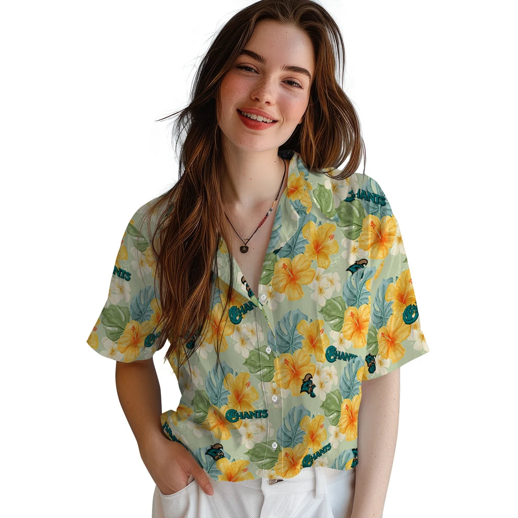 Coastal Carolina Chanticleers Hawaiian Shirt - Hibiscus Mood | Moonbestprint
