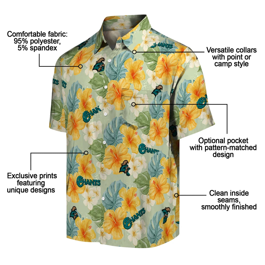 Coastal Carolina Chanticleers Hawaiian Shirt - Hibiscus Mood | Moonbestprint