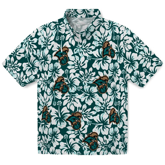 Coastal Carolina Chanticleers Hawaiian Shirt - Hibiscus Motif | Moonbestprint