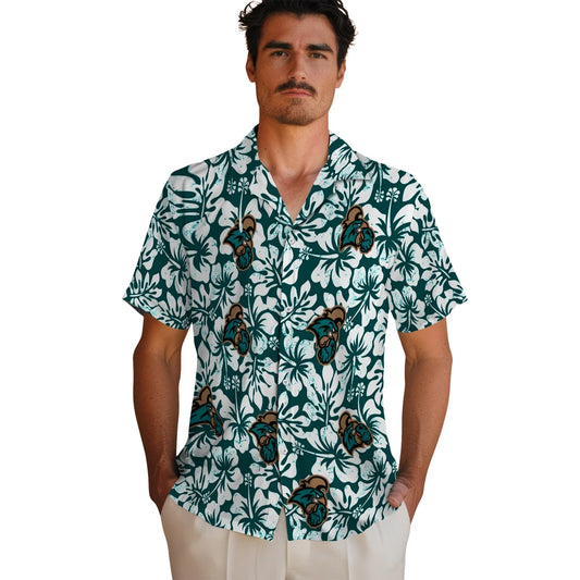 Coastal Carolina Chanticleers Hawaiian Shirt - Hibiscus Motif | Moonbestprint