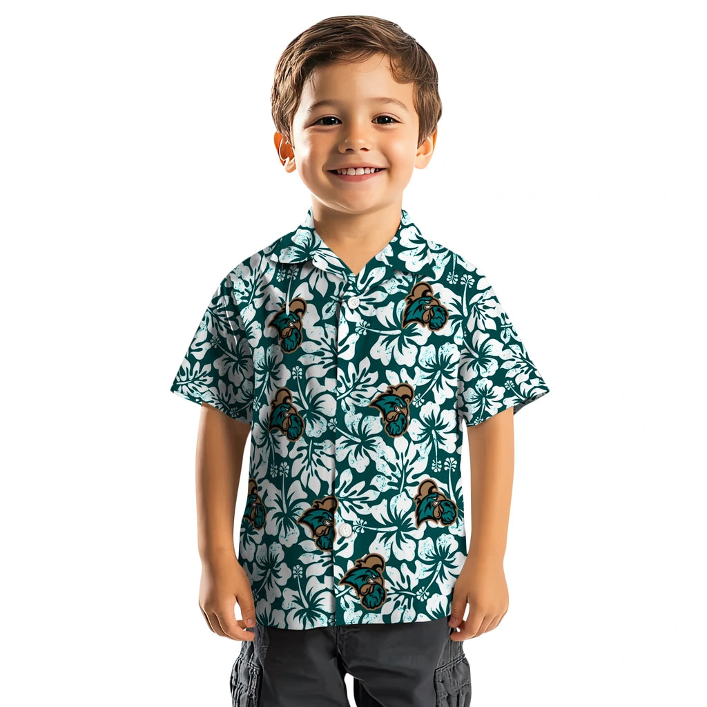Coastal Carolina Chanticleers Hawaiian Shirt - Hibiscus Motif | Moonbestprint