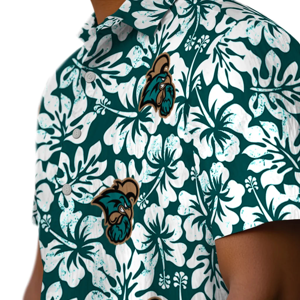Coastal Carolina Chanticleers Hawaiian Shirt - Hibiscus Motif | Moonbestprint