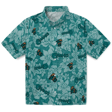 Coastal Carolina Chanticleers Hawaiian Shirt - Hibiscus Oasis | Moonbestprint