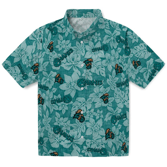 Coastal Carolina Chanticleers Hawaiian Shirt - Hibiscus Oasis | Moonbestprint
