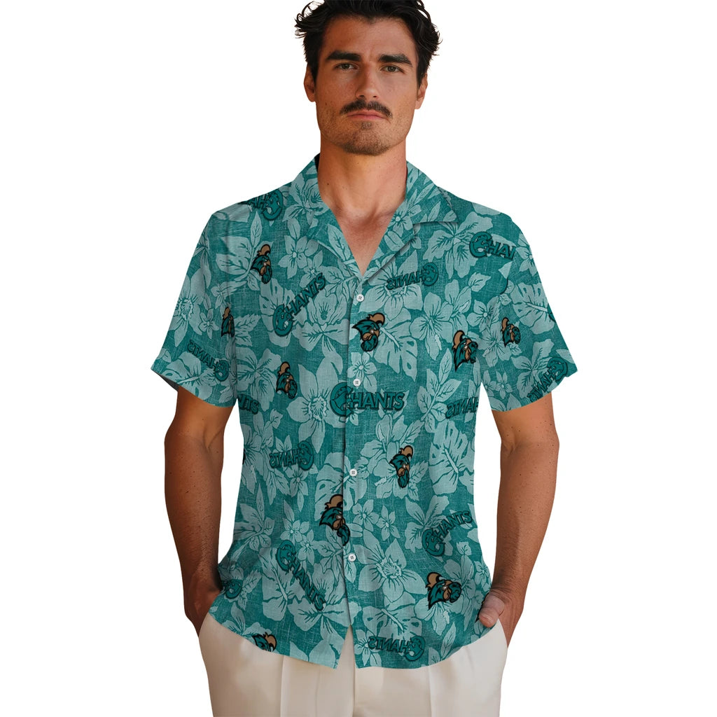 Coastal Carolina Chanticleers Hawaiian Shirt - Hibiscus Oasis | Moonbestprint