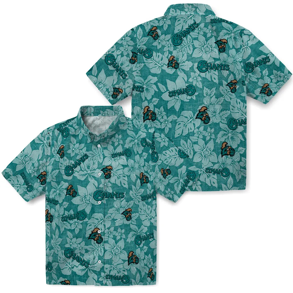 Coastal Carolina Chanticleers Hawaiian Shirt - Hibiscus Oasis | Moonbestprint