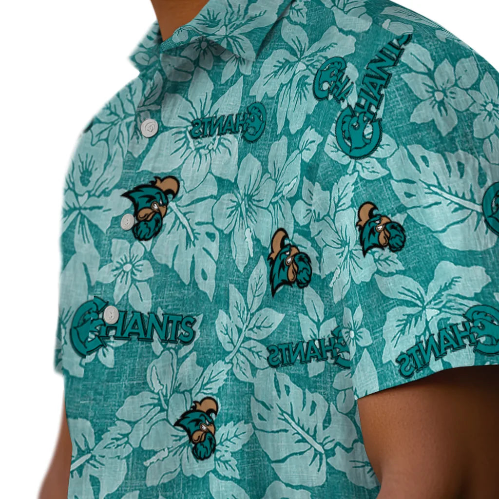 Coastal Carolina Chanticleers Hawaiian Shirt - Hibiscus Oasis | Moonbestprint