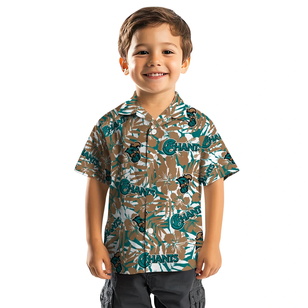 Coastal Carolina Chanticleers Hawaiian Shirt - Hibiscus Overlay | Moonbestprint